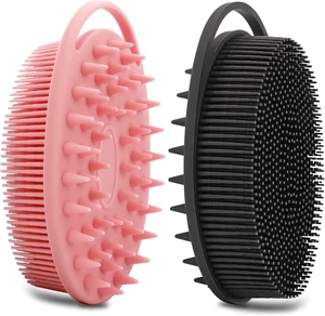 Gentle Shower Exfoliator for Kids and Adults, Dual-Sided Silicone Loofah Body Scrubber & Scalp Massager Brush Gentle Shower Exfoliator for Kids and Adults, Dual-Sided Silicone Loofah Body Scrubber & Scalp Massager Brush