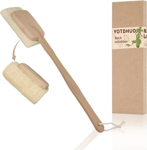 Natural Loofah Back Scrubber with Handle for Shower Exfoliation Natural Loofah Back Scrubber with Handle for Shower Exfoliation
