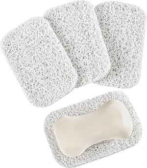 Kitchen and Bathroom Soap Dish Insert, Set of 4 Non-Slip Soap Lifting Pads Kitchen and Bathroom Soap Dish Insert, Set of 4 Non-Slip Soap Lifting Pads
