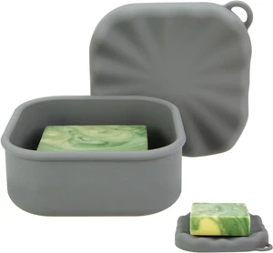 Bar Soap Storage Box, Silicone Square Soap Container for Travel Bar Soap Storage Box, Silicone Square Soap Container for Travel