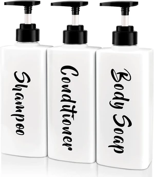 White, Shower Liquid Dispenser Bundle with Marking Labels White, Shower Liquid Dispenser Bundle with Marking Labels