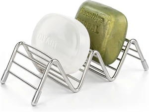 Self-Draining Stainless Steel Bar Soap Holder Dish Self-Draining Stainless Steel Bar Soap Holder Dish