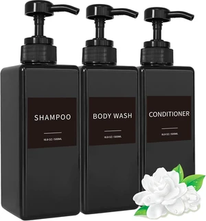 Black Bathroom Shampoo Conditioner Dispenser Shower Soap Bottles Black Bathroom Shampoo Conditioner Dispenser Shower Soap Bottles