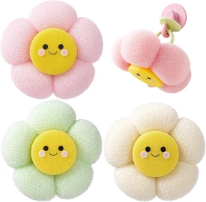 Non-Slip Shower Accessories for Gentle Exfoliation, Loofah Bath Sponge Ball with Suction Cup Non-Slip Shower Accessories for Gentle Exfoliation, Loofah Bath Sponge Ball with Suction Cup