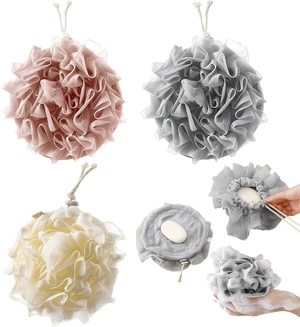Exfoliation Mesh Shower Ball for Cleansing and Smooth Skin, New 2 in 1 Drawstring Loofah Soap Holder, 3 PCS Bar Soap Loofah Pouch Exfoliation Mesh Shower Ball for Cleansing and Smooth Skin, New 2 in 1 Drawstring Loofah Soap Holder, 3 PCS Bar Soap Loofah Pouch