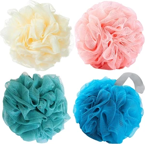 Soft Bathing Mesh Pouf Tool for Men and Women, Natural Luffa Sponge for Exfoliating Body Wash and Back Scrubbing Soft Bathing Mesh Pouf Tool for Men and Women, Natural Luffa Sponge for Exfoliating Body Wash and Back Scrubbing