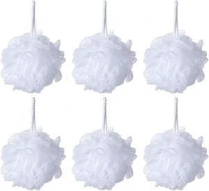 White Mesh Bath Sponge Loofah Shower Pouf Puff White Mesh Bath Sponge Loofah Shower Pouf Puff