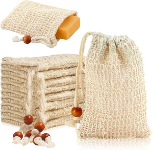 Fast Drying, Reusable Shower & Bath Body Scrubber, Sisal Soap Saver Bags - Exfoliating Foaming Mesh Bar Soap Pouch with Drawstring Fast Drying, Reusable Shower & Bath Body Scrubber, Sisal Soap Saver Bags - Exfoliating Foaming Mesh Bar Soap Pouch with Drawstring