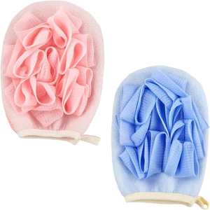 Double Sided Bath Exfoliating Gloves with Loofah Sponge and Frosted Texture for Dead Skin Removal Double Sided Bath Exfoliating Gloves with Loofah Sponge and Frosted Texture for Dead Skin Removal