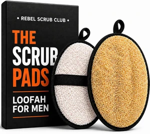 Natural Egyptian Body Scrubber Pads for Men - Bath Exfoliating Loofah Natural Egyptian Body Scrubber Pads for Men - Bath Exfoliating Loofah