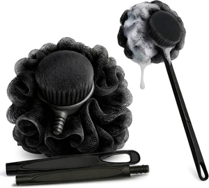 Shower Loofah Bath Tool, Long Handle Back Scrubber & Body Exfoliating Brush for Men and Women Shower Loofah Bath Tool, Long Handle Back Scrubber & Body Exfoliating Brush for Men and Women