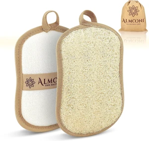 Almooni Natural Loofah Body Scrubber Exfoliating Sponge Almooni Natural Loofah Body Scrubber Exfoliating Sponge
