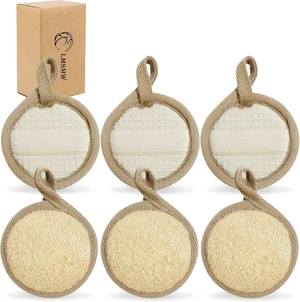 Shower Bath Use for Men & Women, Natural Luffa Facial Exfoliating Scrubber Pads - Manual Face Cleansing Sponge Brush for Deep Clean Skin Shower Bath Use for Men & Women, Natural Luffa Facial Exfoliating Scrubber Pads - Manual Face Cleansing Sponge Brush for Deep Clean Skin