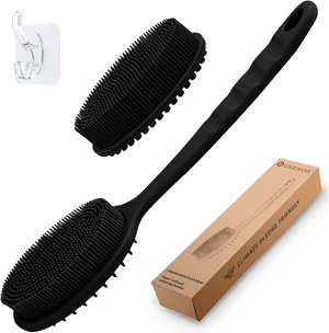 Dual-Side Detachable Head Design, Gentle Exfoliating Bath Brush, Soft Silicone Back Scrubber with Handle Dual-Side Detachable Head Design, Gentle Exfoliating Bath Brush, Soft Silicone Back Scrubber with Handle