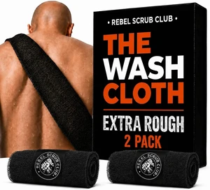 Deep Cleaning Back Exfoliator Towel, Coarse Texture Body Scrub Cloth for Men Deep Cleaning Back Exfoliator Towel, Coarse Texture Body Scrub Cloth for Men