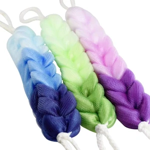 Long Stretch Mesh Bath Pouf with Rope Handles - Gentle Body Scrubber for Exfoliating Dead Skin and Cleaning Pores Long Stretch Mesh Bath Pouf with Rope Handles - Gentle Body Scrubber for Exfoliating Dead Skin and Cleaning Pores