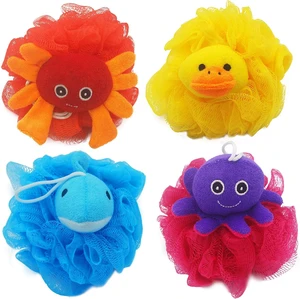 Lovely Animal Design Kids Exfoliating Bath Scrubber Body Shower Ball for Baby Toddler Gentle Sponge Loofah Pouf Lovely Animal Design Kids Exfoliating Bath Scrubber Body Shower Ball for Baby Toddler Gentle Sponge Loofah Pouf
