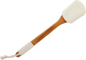 Pure Natural Body Scrub Loofah with Extended Wooden Grip Pure Natural Body Scrub Loofah with Extended Wooden Grip