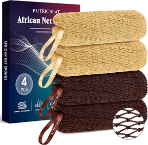 African Net Sponge Exfoliating Washcloth Body Back Scrubber Set Authentic Loofah Alternative for Daily Shower Travel African Net Sponge Exfoliating Washcloth Body Back Scrubber Set Authentic Loofah Alternative for Daily Shower Travel