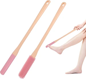Long-Handle Silicone Toe Cleaning Brush for Shower Foot Exfoliation Long-Handle Silicone Toe Cleaning Brush for Shower Foot Exfoliation
