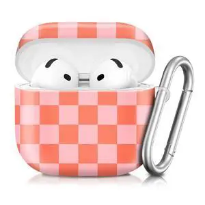 Compatible with AirPod 4th Generation 2024 Case, Shockproof Anti-Drop Protective Cover, Cute Case for Women Men with Keychain(Watermelon Red Checkerboard) Compatible with AirPod 4th Generation 2024 Case, Shockproof Anti-Drop Protective Cover, Cute Case for Women Men with Keychain(Watermelon Red Checkerboard)