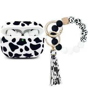 AirPods Case, Pro 2nd Generation Case Cover 2022, Soft Silicone Compatible with Apple Airpods Pro Case 2023/2022/2019, Cute Skin Full Protective Case with Bracelet Keychain (Bracelet Keychain-Cow) AirPods Case, Pro 2nd Generation Case Cover 2022, Soft Silicone Compatible with Apple Airpods Pro Case 2023/2022/2019, Cute Skin Full Protective Case with Bracelet Keychain (Bracelet Keychain-Cow)