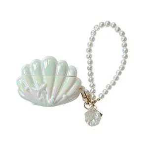 for Airpods Pro 2nd Generation Case, Beautiful Sparkly Seashell Compatible for Airpods Pro Earphone Cover with Pearl Hanging Chain for Airpods Pro 2nd Generation Case, Beautiful Sparkly Seashell Compatible for Airpods Pro Earphone Cover with Pearl Hanging Chain