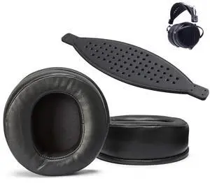 AHG Premium Sheepskin Ear Pads and Cowhide Headband Strap Compatible with Audeze LCD Headsets (Black) | FlexiSoft Foam AHG Premium Sheepskin Ear Pads and Cowhide Headband Strap Compatible with Audeze LCD Headsets (Black) | FlexiSoft Foam