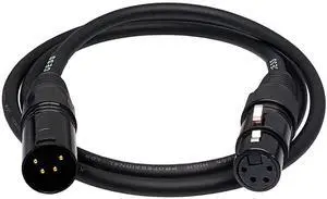 4-Pin XLR Male to Female Balanced Extension Cable, 3 ft, 1 Cable 4-Pin XLR Male to Female Balanced Extension Cable, 3 ft, 1 Cable
