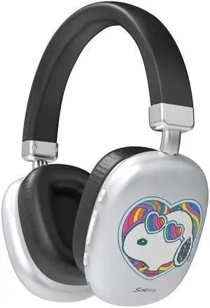 Peanuts Snoopy Active Noise Cancelling Wireless Headphones Silver- Groovy Peanuts Snoopy Active Noise Cancelling Wireless Headphones Silver- Groovy