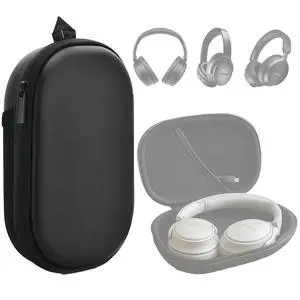 Headphones Case Compatible with Bose QC45/QC35/QC25/QC15/Ultra Gaming Headset, PU Hard Shell Travel Case with Cable Storage, Black Headphones Case Compatible with Bose QC45/QC35/QC25/QC15/Ultra Gaming Headset, PU Hard Shell Travel Case with Cable Storage, Black