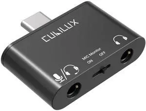 USB C to TRRS MIC Adapter with Monitor, Type C Headphone Microphone Splitter, 3.5mm Audio MIC Connector for iPhone 17/16/15, iPad Pro 13/12.9/11, iPad Air 13/11, Galaxy, Pixel, Android Phone USB C to TRRS MIC Adapter with Monitor, Type C Headphone Microphone Splitter, 3.5mm Audio MIC Connector for iPhone 17/16/15, iPad Pro 13/12.9/11, iPad Air 13/11, Galaxy, Pixel, Android Phone