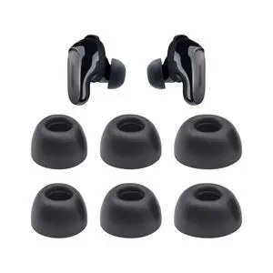 Replacement Ear Tips for Bose New QuietComfort Ultra Earbuds | Memory Foam Tips, 3 Pairs (S/M/L) Black Replacement Ear Tips for Bose New QuietComfort Ultra Earbuds | Memory Foam Tips, 3 Pairs (S/M/L) Black