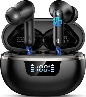 Wireless Earbuds, Bluetooth 5.4 Headphones In Ear with 4 ENC Noise Cancelling Mic, 50H Playtime Bluetooth Earbuds Stereo Bass, IP7 Waterproof Sports Earphones, USB-C Charging Ear Buds for Android iOS Wireless Earbuds, Bluetooth 5.4 Headphones In Ear with 4 ENC Noise Cancelling Mic, 50H Playtime Bluetooth Earbuds Stereo Bass, IP7 Waterproof Sports Earphones, USB-C Charging Ear Buds for Android iOS