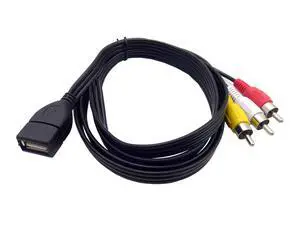 USB to 3RCA Cable, 5 Feet/1.5m USB 2.0 Female to 3 RCA Male Jack Splitter Audio Video AV Composite Adapter Cord (USB F/3RCA M) USB to 3RCA Cable, 5 Feet/1.5m USB 2.0 Female to 3 RCA Male Jack Splitter Audio Video AV Composite Adapter Cord (USB F/3RCA M)