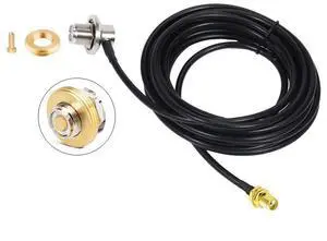 SMA Female to UHF Female S0239 Right Angle Cable RG58 16 feet with NMO Conversion Adapter for Two-Way CB Mobile Radio, Radio Antenna SMA Female to UHF Female S0239 Right Angle Cable RG58 16 feet with NMO Conversion Adapter for Two-Way CB Mobile Radio, Radio Antenna