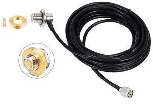 Mini-UHF Male to UHF Female S0239 Right Angle Cable RG58 16 feet with NMO Conversion Adapter for Two-Way CB Mobile Radio, Radio Antenna Mini-UHF Male to UHF Female S0239 Right Angle Cable RG58 16 feet with NMO Conversion Adapter for Two-Way CB Mobile Radio, Radio Antenna