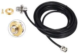 BNC Male to UHF Female S0239 Right Angle Cable RG58 16 feet with NMO Conversion Adapter for Two-Way CB Mobile Radio, Radio Antenna BNC Male to UHF Female S0239 Right Angle Cable RG58 16 feet with NMO Conversion Adapter for Two-Way CB Mobile Radio, Radio Antenna