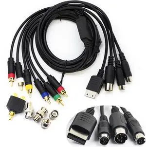 4 in 1 RGB Sync Video Audio RCA Cable for Sega Mega Drive MD1 MD2 Genesis Saturn DC Dreamcast SS RGBS Cord 6FT 4 in 1 RGB Sync Video Audio RCA Cable for Sega Mega Drive MD1 MD2 Genesis Saturn DC Dreamcast SS RGBS Cord 6FT