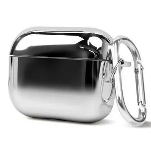 Electroplated TPU Material Design Protective Cover for AirPods Pro 3 Case, Shockproof Hard Shell for AirPod Pro 3 Case, Stylish and Durable Cover for Men/Wome USB-C Cable,Silver Electroplated TPU Material Design Protective Cover for AirPods Pro 3 Case, Shockproof Hard Shell for AirPod Pro 3 Case, Stylish and Durable Cover for Men/Wome USB-C Cable,Silver