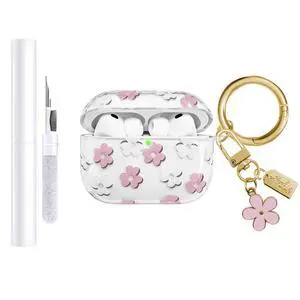Compatible with AirPods Pro 3 Case Cover 2025, Soft TPU Case with Cute Flower Pattern for AirPods Pro 3rd Generation Case with Flower Keychain and Cleaner Kit for Girls Women (Pink) Compatible with AirPods Pro 3 Case Cover 2025, Soft TPU Case with Cute Flower Pattern for AirPods Pro 3rd Generation Case with Flower Keychain and Cleaner Kit for Girls Women (Pink)