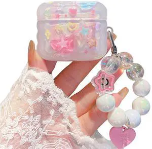 Compatible with Airpods 3rd Generation Case 2021 Cute Dream 3D Gitter Stars Clear Protective Cover with Strap Keychain Airpod Gen 3 Case for Girls Women (3rd - Stars Pink) Compatible with Airpods 3rd Generation Case 2021 Cute Dream 3D Gitter Stars Clear Protective Cover with Strap Keychain Airpod Gen 3 Case for Girls Women (3rd - Stars Pink)