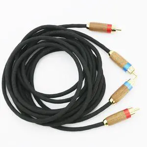 Audiophiles 2RCA Male to 2RCA Male Stereo Audio Cable HiFi System Interconnect Cable 6N OCC Copper Silver Plated Cord Walnut Wood Shell 2 RCA to 2 RCA 3m 10ft Audiophiles 2RCA Male to 2RCA Male Stereo Audio Cable HiFi System Interconnect Cable 6N OCC Copper Silver Plated Cord Walnut Wood Shell 2 RCA to 2 RCA 3m 10ft