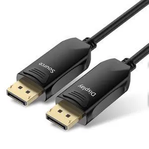 Fiber Cable 50ft Displayport Fiber Optic, 32.4Gbps DP1.4, Slim Flexible Gold Plated Connector Fiber Cable 50ft Displayport Fiber Optic, 32.4Gbps DP1.4, Slim Flexible Gold Plated Connector