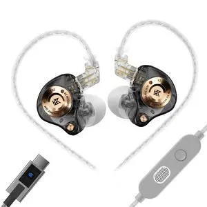 KZ EDZ Type-C Gaming Earbuds with Mic, Low Latency in-Ear Monitors for PUBG Mobile Gamers, Dual-Driver USB-C Headphones, Digital Audio & Clear Chat for Android iPad KZ EDZ Type-C Gaming Earbuds with Mic, Low Latency in-Ear Monitors for PUBG Mobile Gamers, Dual-Driver USB-C Headphones, Digital Audio & Clear Chat for Android iPad