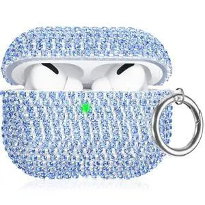Bling Case Compatible with AirPods Pro 3 (2025), Sparkling Diamond Case for AirPods Pro 3 Case Bling Rhinestones Case for Women, Shockproof Protective Cute Cover with Keychain (Blue) Bling Case Compatible with AirPods Pro 3 (2025), Sparkling Diamond Case for AirPods Pro 3 Case Bling Rhinestones Case for Women, Shockproof Protective Cute Cover with Keychain (Blue)