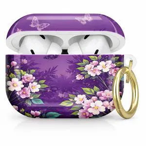 Compatible with AirPod Pro 2nd/1st Generation Case Cover with Key Chain,Full Protective Shockproof Wireless Headphone Case for Airpod Pro 2023/2022/2019(Floral with Butterflies Leaves) Compatible with AirPod Pro 2nd/1st Generation Case Cover with Key Chain,Full Protective Shockproof Wireless Headphone Case for Airpod Pro 2023/2022/2019(Floral with Butterflies Leaves)