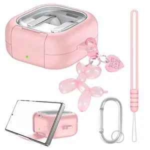 Compatible with Galaxy Buds 4 & Galaxy Buds 4 Pro (2026) with Phone Stand, TPU Hard Shell Transparent Cover for Samsung Buds 4 Pro for Women with Keychain (Pink) Compatible with Galaxy Buds 4 & Galaxy Buds 4 Pro (2026) with Phone Stand, TPU Hard Shell Transparent Cover for Samsung Buds 4 Pro for Women with Keychain (Pink)