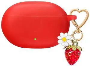 for Beats Studio Buds Case/Studio Buds Plus Case Cover,Soft Silicone Cover Protective Case with Cute Strawberry Daisy Flower Charm Keychain for Beats Studio Buds+ Earbuds Charging Case Red for Beats Studio Buds Case/Studio Buds Plus Case Cover,Soft Silicone Cover Protective Case with Cute Strawberry Daisy Flower Charm Keychain for Beats Studio Buds+ Earbuds Charging Case Red