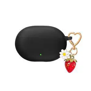for Beats Studio Buds Case/Studio Buds Plus Case Cover,Soft Silicone Cover Protective with Cute Strawberry Daisy Flower Charm Keychain for Beats Studio Buds+ Earbuds Charging Case Black for Beats Studio Buds Case/Studio Buds Plus Case Cover,Soft Silicone Cover Protective with Cute Strawberry Daisy Flower Charm Keychain for Beats Studio Buds+ Earbuds Charging Case Black